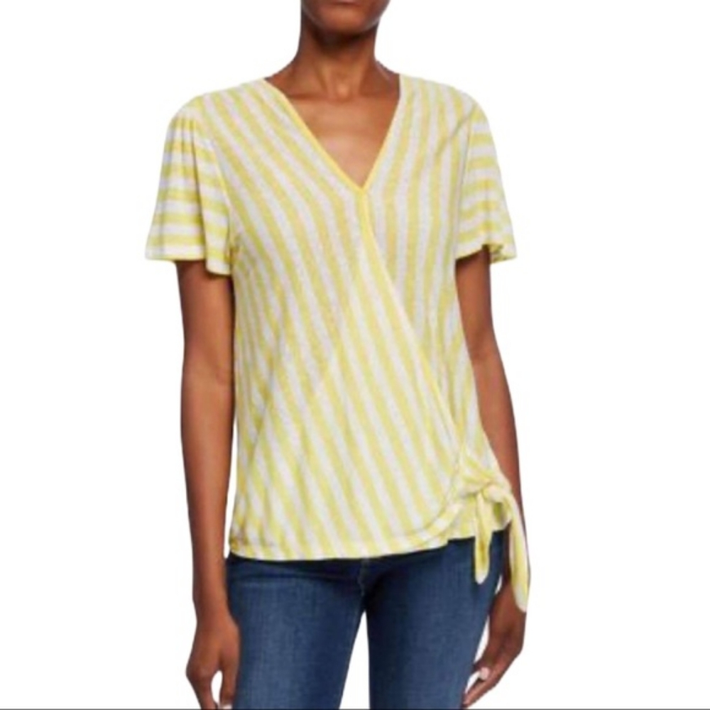 Michael Kors Striped Wrap Blouse NWT